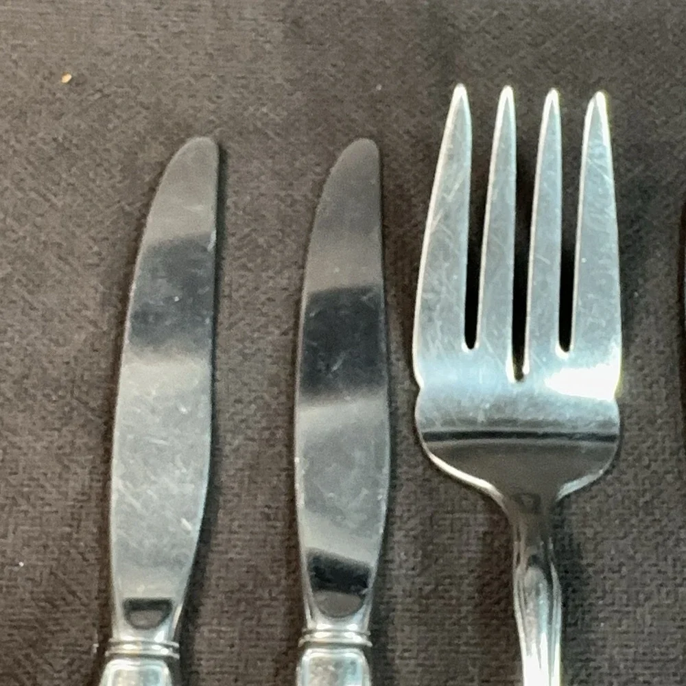 Reed & Barton REGENCY Stainless Steel Flatware Meat Fork Dinner Knife Lot Of 5
